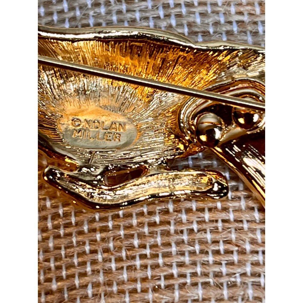 NOLAN MILLER Avalon Bird Of Paradise Brooch Diamanté Crystal Jewelry Present Bir - Picture 9 of 12